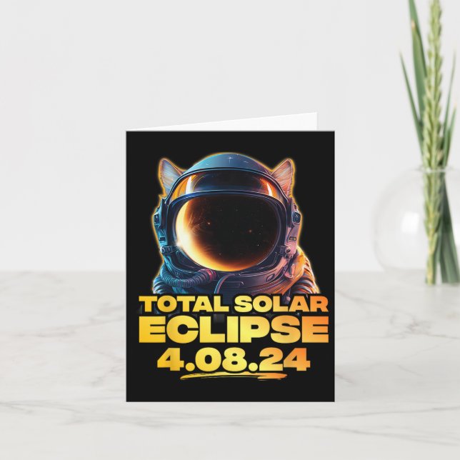 Tarjeta Total América 4.08.24 Eclipse solar total gato 2 (Anverso)