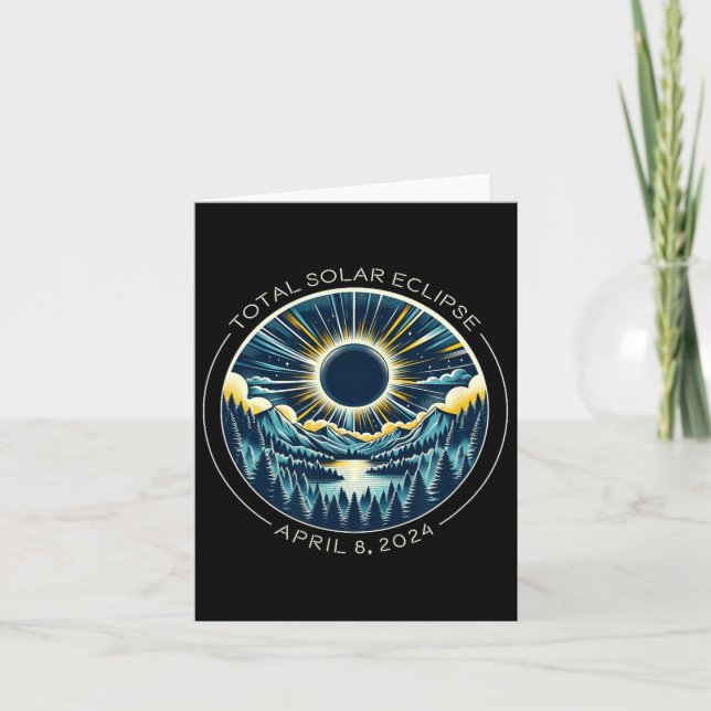 Tarjeta Total Eclipse Solar Artsy Total Sky De Abril (Anverso)