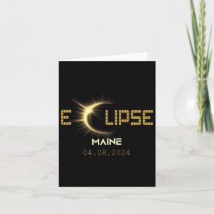 Tarjeta Total Eclipse Solar Maine Totalidad Abril 8 2024 M