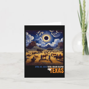 Tarjeta Total Eclipse Solar Texas Farm Totality Abril 8