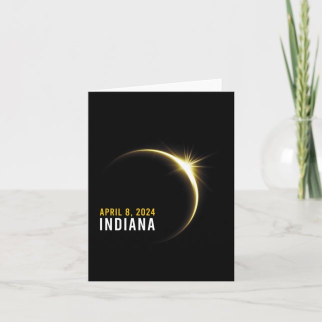 Tarjeta Totalidad 04 08 24 Eclipse solar total 2024 Indian (Anverso)