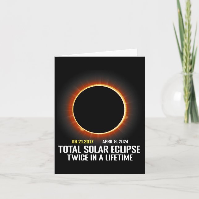 Tarjeta Totalidad 2024 Eclipse Solar Total Hombres Muchach (Anverso)