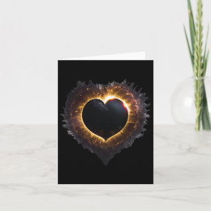 Tarjeta Totalidad Chicas Forma de corazón Eclipse solar to