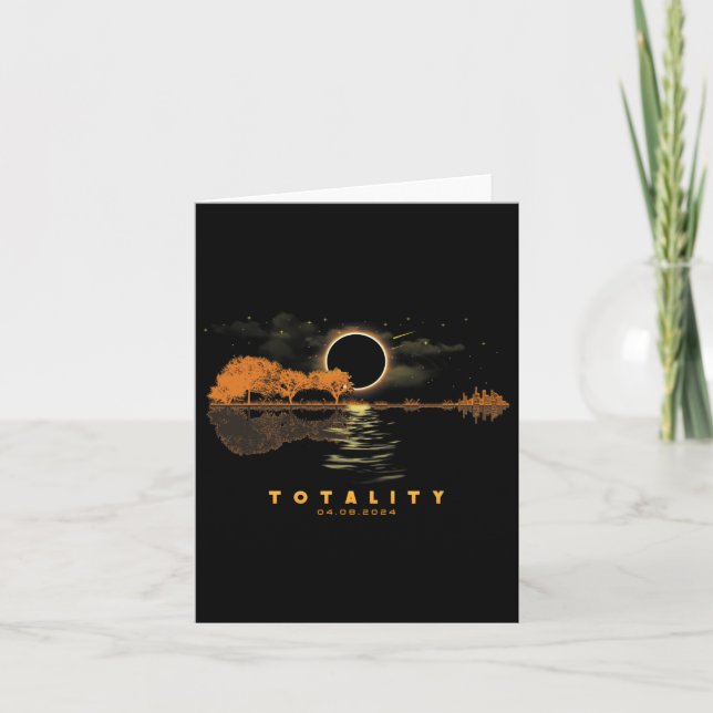 Tarjeta Totalidad de guitarra 04 08 24 Eclipse solar total (Anverso)