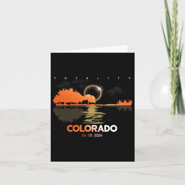 Tarjeta Totalidad de guitarra de eclipse solar colorado (Anverso)