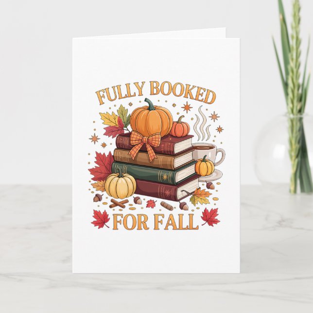 Tarjeta Totalmente Reservado Para Libros De Otoño Calabaza (Anverso)