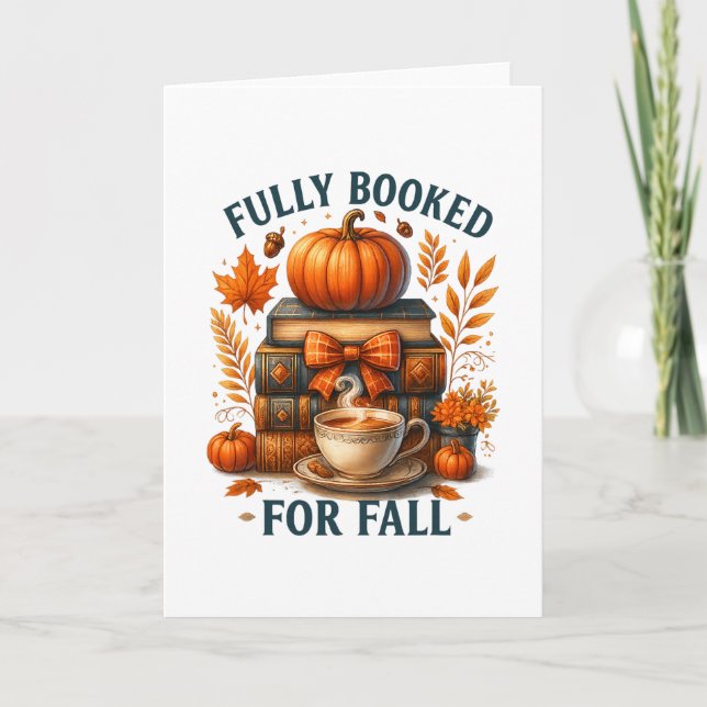 Tarjeta Totalmente Reservado Para Libros De Otoño Calabaza (Anverso)