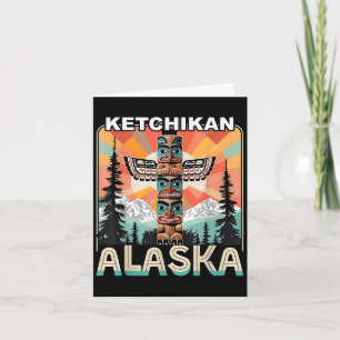 Tarjeta Tótem indio americano nativo de Alaska Ketchikan