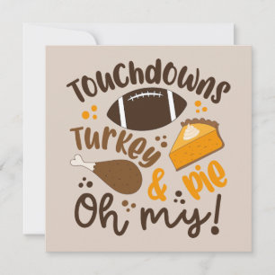 Tarjeta Touchdowns Pavo & Tarta   Oh Dios mío