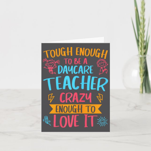 Tarjeta Tough Enough To Be A Daycare Teacher Funny Daycare (Anverso)