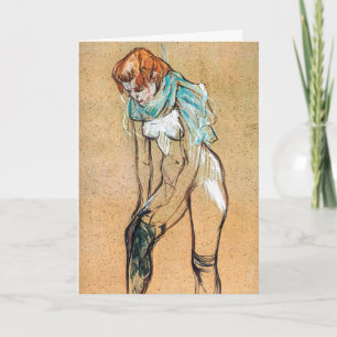 Tarjeta Toulouse-Lautrec - Mujer subiendo sus medias