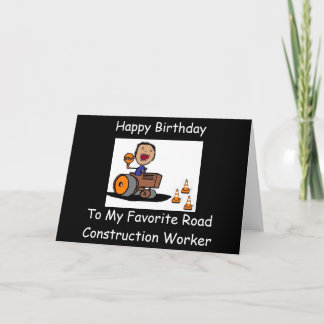 Tarjeta Trabajador de construcción de carreteras