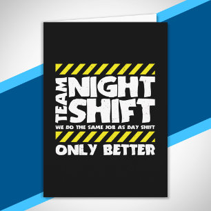 Tarjeta Trabajador de fábrica de cambios nocturnos de equi