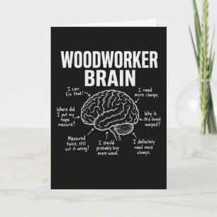 Tarjeta Trabajador de la madera divertido Cerebro de traba