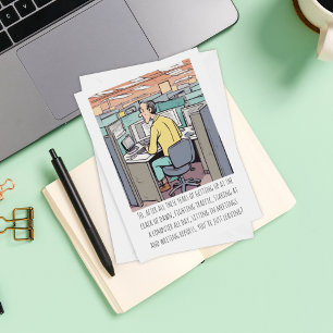 Tarjeta Trabajador de oficina masculino jubilado Texto per