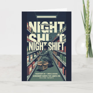 Tarjeta Trabajador del Turno de Noche Agradecimiento Retro