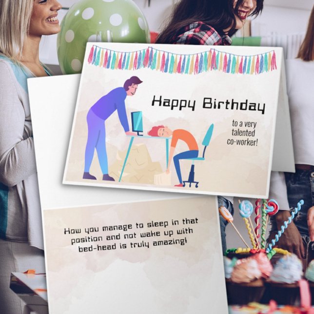 Tarjeta Trabajador en espera en la oficina Funny Birthday  (Subido por el creador)