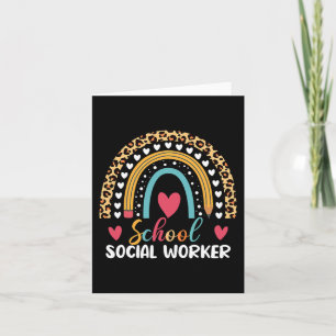 Tarjeta Trabajador social de la escuela Boho Rainbow