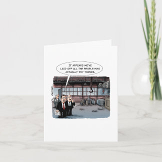 Tarjeta Trabajadores despedidos - ahora la fábrica está va