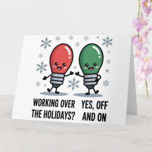 Tarjeta Trabajando durante las vacaciones de Navidad Chist