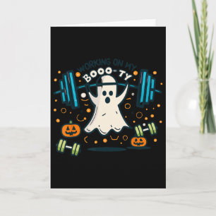 Tarjeta Trabajando En Mi Famoso Fantasma De Halloween W