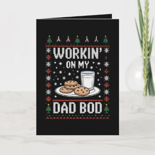 Tarjeta Trabajando en mi Papá Bod Papá Navidad Feo Xmas