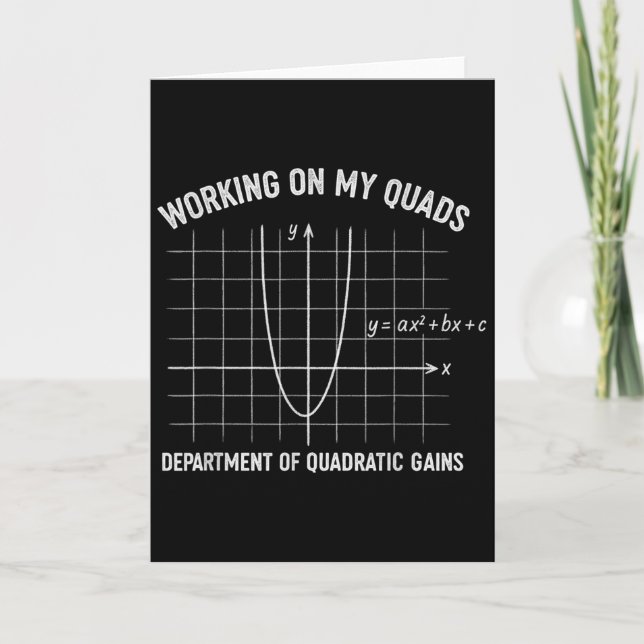 Tarjeta Trabajando Mis Cuádriceps Divertido Álgebra Matemá (Anverso)