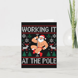 Tarjeta Trabajándolo en el Le Funny Santa bailando feo Chr