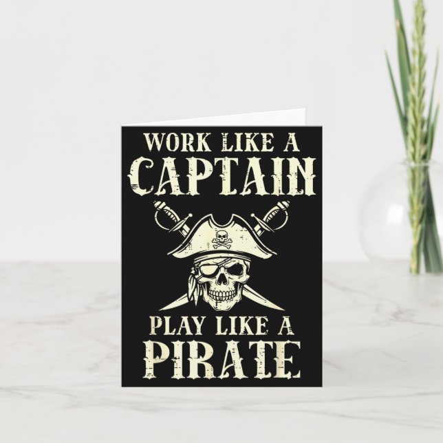 Tarjeta Trabajar como capitán Jugar como tarifa Humor dive (Anverso)