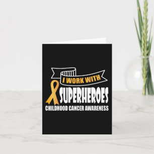 Tarjeta Trabajo con superhéroes Cinta Cáncer Infantil Aw