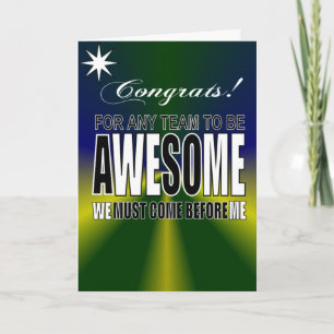 Tarjeta trabajo de equipo impresionante