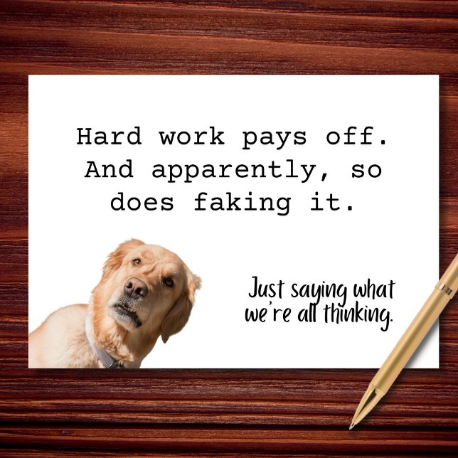 Tarjeta Trabajo duro contra felicitaciones falsas (Subido por el creador)