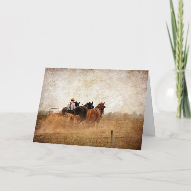 Tarjeta Trabajo en el terreno accionado caballo, (Anverso)