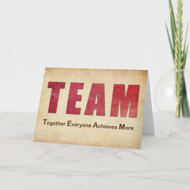 Tarjeta Trabajo en equipo gracias a los empleados de negoc (Anverso)