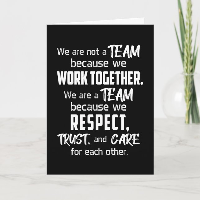 Tarjeta Trabajo en equipo Trabajo Impresionante Espíritu E (Anverso)