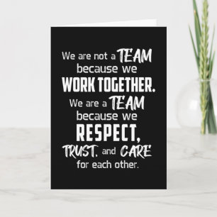 Tarjeta Trabajo en equipo Trabajo Impresionante Espíritu E
