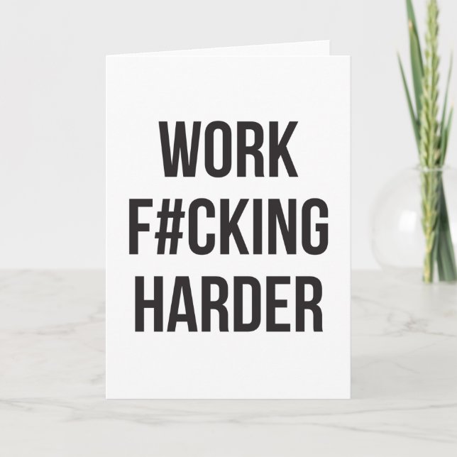 Tarjeta Trabajo F#cking Harder - Motivación de entrenamien (Anverso)