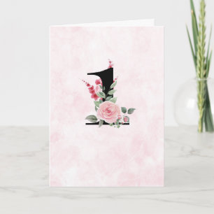 Tarjeta Trabajo floral 1 - aniversario