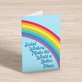 Tarjeta Trabajo social cita Inspiradora azul arcoiris