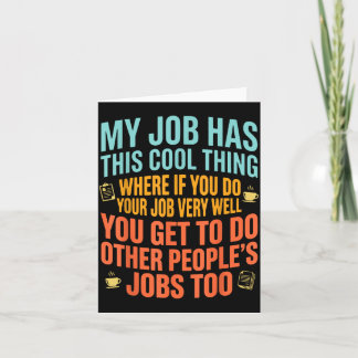 Tarjeta Trabajo Tiene Esta Cosa Genial Frase Divertida Cot