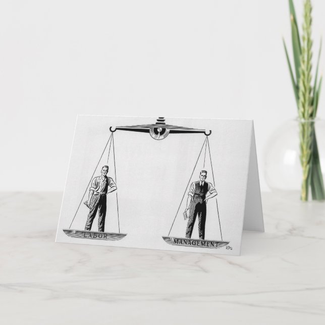 Tarjeta Trabajo vintage vs administración, escalas de just (Anverso)