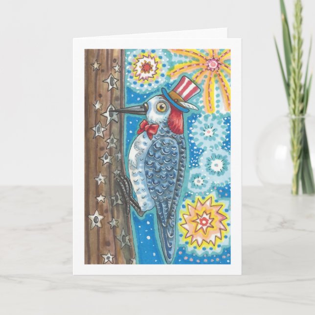 Tarjeta TRABAJOS PATRIÓTICOS DE MADERA DE GREETING CARD Bl (Anverso)