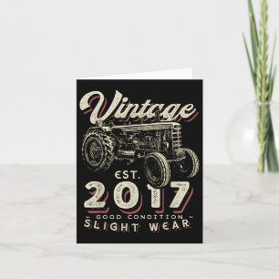 Tarjeta Tractor Agricultor Antiguo Establecido 2017 5º Cum
