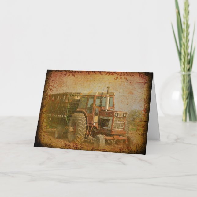 Tarjeta Tractor antiguo (Anverso)