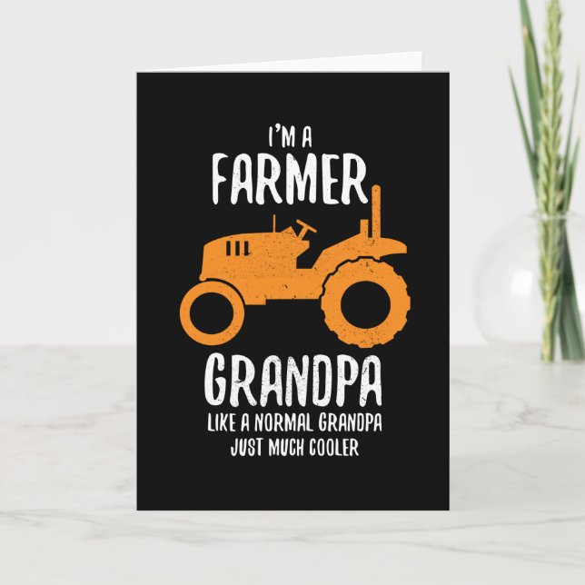 Tarjeta Tractor de abuelo de granjero (Anverso)