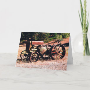 Tarjeta Tractor de madera salvaje histórico...