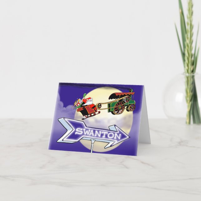 Tarjeta Tractor de vapor Santa Swanton (Anverso)