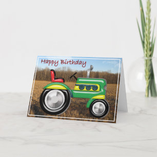 Tarjeta Tractor del Tráfico en el Campo Cumpleaños