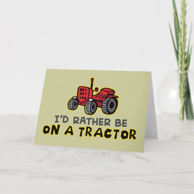 Tarjeta Tractor divertido (Anverso)