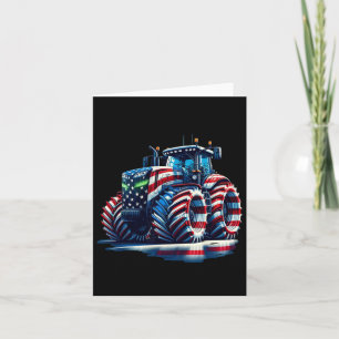 Tarjeta Tractor Patriótico Bandera Americana
